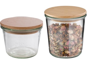 Weck-Glasses with Wood Lid