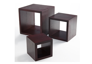Wood Mahogany Riser Set of 3